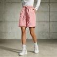 thumbnail image 6 of WULMLEO Womens Hiking Zip Off Pants Waterproof Convertible Drawstring Shorts Lightweight for Camping Bottoms Quick Dry Pink 2XL, 6 of 7