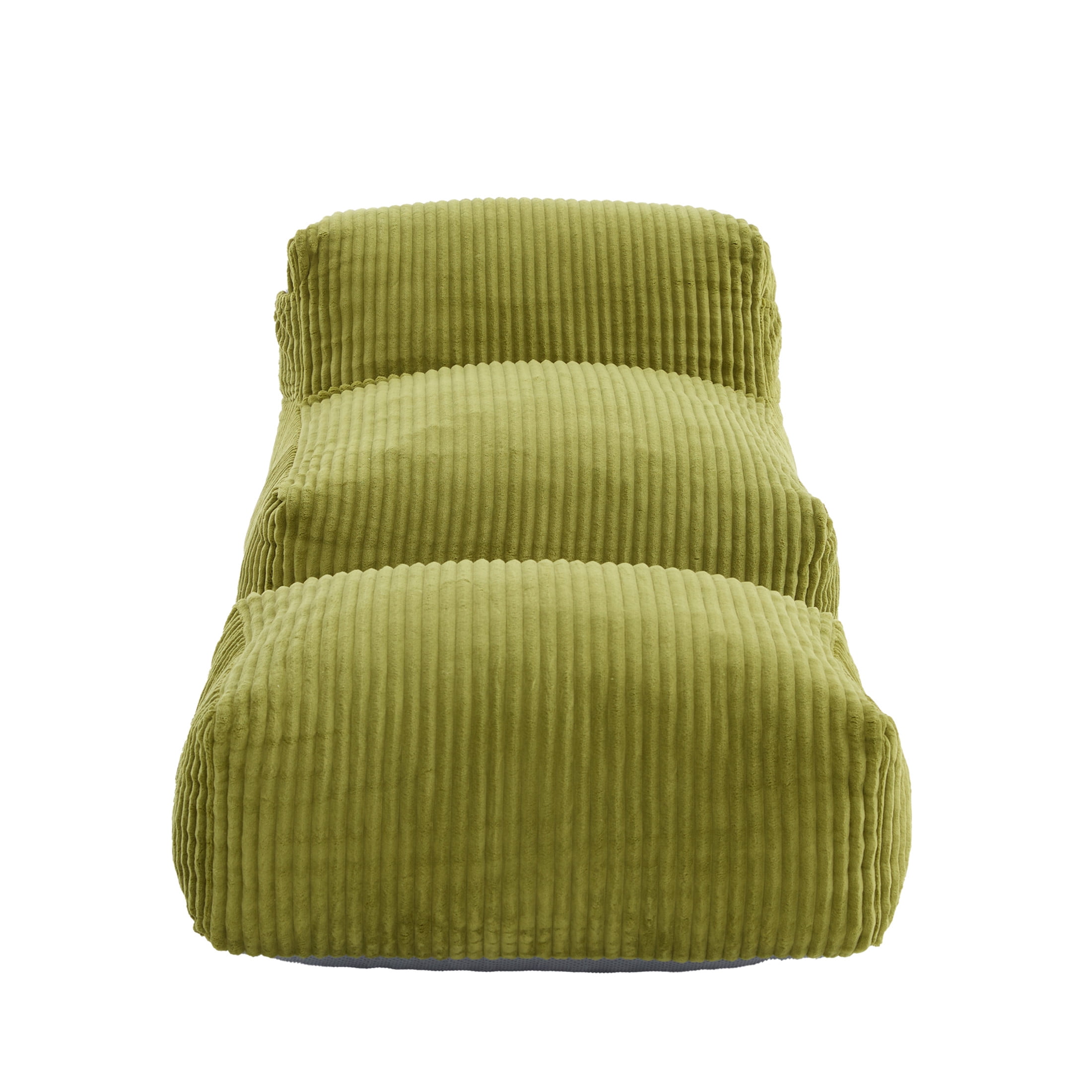 Noble House Corduroy Bean Bag Lounge Chair with Ottoman, Memory Foam Bean Bag Sofa, Olive
