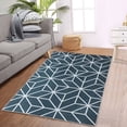 thumbnail image 1 of Modern Area Rug, Geometric Pattern Print Velvet Plush Carpet Distressed Accent Rug, 1 of 9