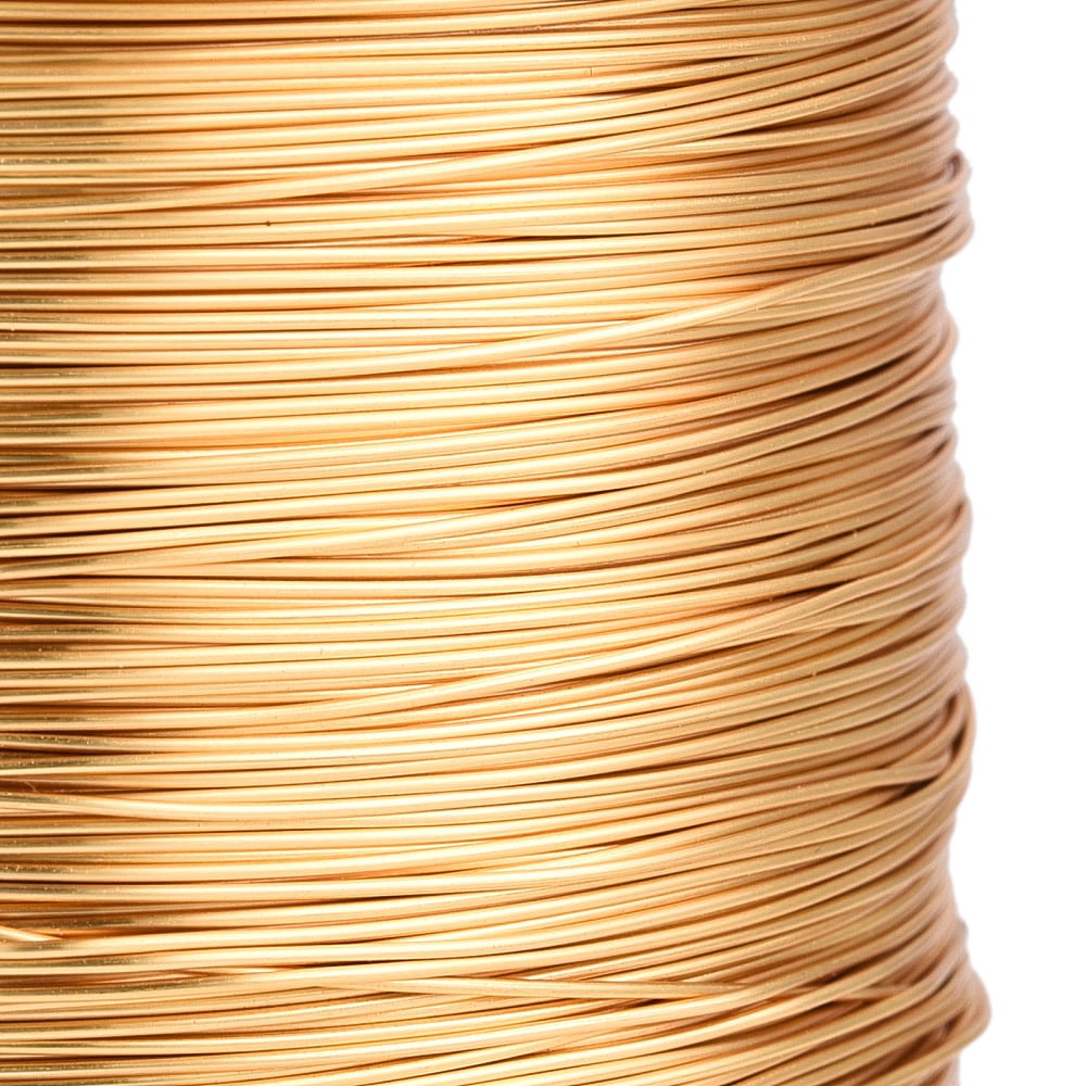 1 roll Round Copper Jewelry Wire Long-Lasting Plated Lead Free & Nickel Free & Cadmium Free Real 14K golden Plated 24 Gauge 0.5mm 459.32 Feet(140m)/Roll