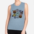 thumbnail image 2 of Halloween Smileys Women's Muscle Tank 2X-Large Stonewash Denim, 2 of 5