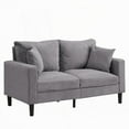 thumbnail image 6 of Modern 57" High Resilience Loveseat Sofa with Wooden Frame, Light Gray, 6 of 12