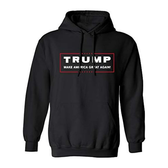 Trenz Shirt Company Political Trump Make America Great Again Adult Hooded Pullover-Black-Large