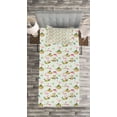 thumbnail image 3 of Ambesonne Flamingo Quilted Bedspread Set 2 Pcs, Fresh Flora Pineapples, Twin Size, Multicolor, 3 of 3