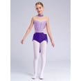 thumbnail image 3 of Jhaoyu Robe de Danse Lyrique pour Filles Robe de Ballet Enfants Sans Manches Gymnastique Justaucorps Jupe Haute Basse Violette 16, 3 of 7