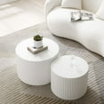 thumbnail image 6 of Williamspace Storage Round MDF Eco-Friendly P2 Particle Board Coffee Table, White, 6 of 8