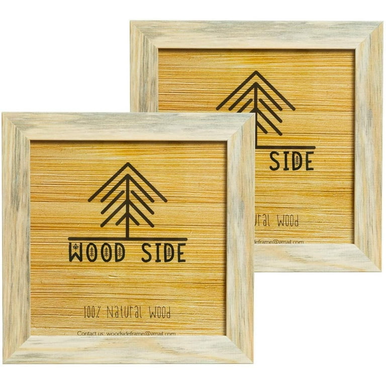 3-Pack, Distressed Wood, 4x4 Photo Frame