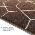 thumbnail image 4 of Custom Size Runner Rug Hexagon Trellis Design Brown Color 26 or 31 inch Wide Pick Your Length Non-Slip Rubber Backing Stair Runner, 4 of 5