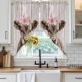 thumbnail image 6 of Brown Cow Swag Valances for Windows, Kitchen Window Curtains Over Sink, Vintage Animals Spring Floral Wooden Window Treatment Curtains for Living Room/Bedroom Curtains 2 Panel Sets 36"x45", 6 of 8