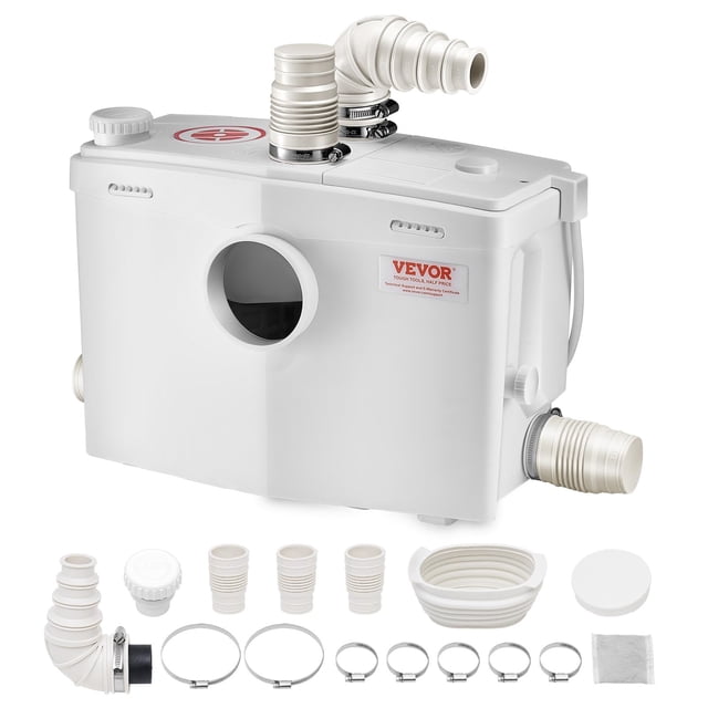 Bomba maceradora VEVOR 1200 W 48 GPM con cabezal de 10 m con 4 entradas de agua