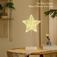 thumbnail image 3 of Table Lamp, Star Bedside Lamp Battery Powered LED Christmas Decoration Table Lamp with Plastic Base Christmas Lighting Home Christmas Table Decoration Living Room Wedding Warm White, 3 of 5