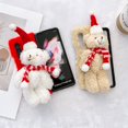 thumbnail image 6 of Tarise Plush Christmas Cover Case for Samsung Galaxy Z Fold 3 5G, Cute Fuzzy Fluffy Plush Winter Warm Case for Girls Women Kids, Shockproof Protective Case Cover for Samsung Z Fold 3 7.6", Red+White, 6 of 15