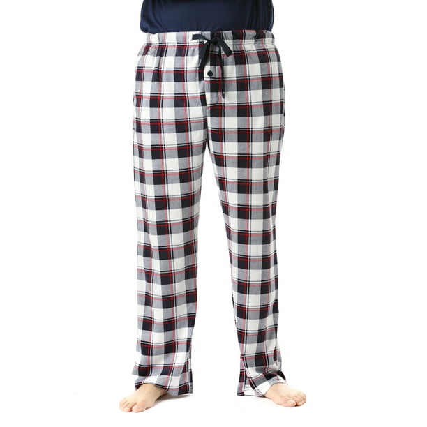 Followme - Silky Fleece Ultra Soft Plaid Pajama Pants (Beige, Navy ...