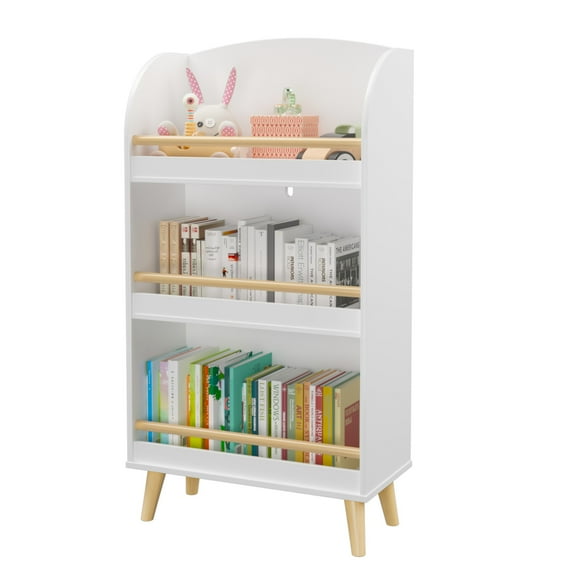 Book Shelf For Kids Rooms, 3 Tiers Kids Bookshelf And Toy Organizer, Nursery Book Shelves, Toddler Bookshelf, Toy Storage Organizer For Home Office, Playroom, Bedroom