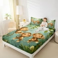 thumbnail image 4 of Feelyou Kawaii Monkey Animal Twin Sheet Sets, Green Leaf Plant Bedding, 3 Pieces, 4 of 7