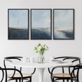 thumbnail image 4 of IDEA4WALL Framed Canvas Print Wall Art Set of 3 Blue and Navy Abstract River Landscape Illustrations Pastel Digital Art Contemporary Artwork Zen Relax/Clam for Home Decor - Black 16"x24"x3, 4 of 5
