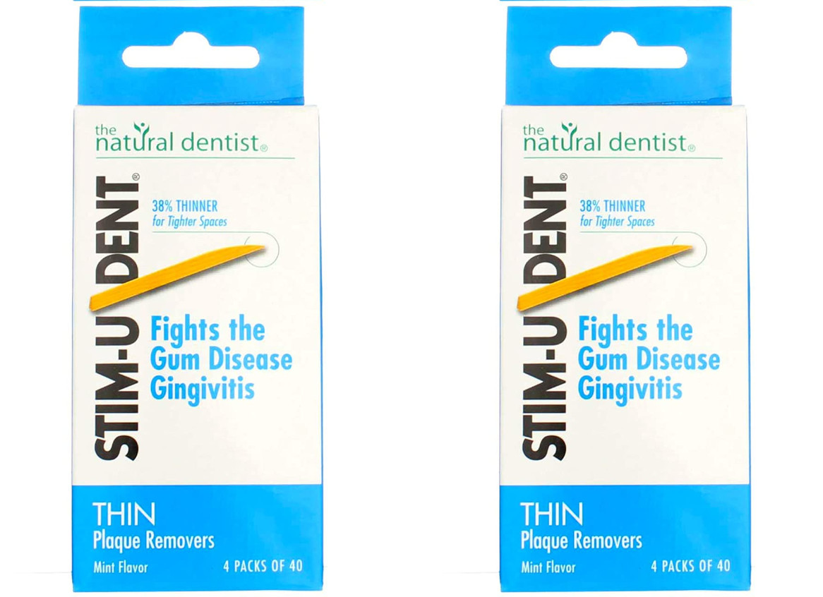 NATURAL DENTIST StimUDent Plaque Removers Thin 4 PKT, Pack of 2