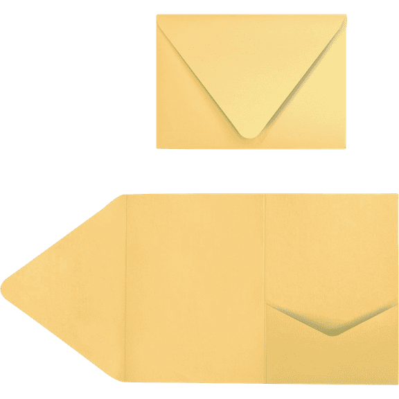 LUXPaper A7 Pocket Invitations, 5 x 7, Gold Metallic, 10 Pack