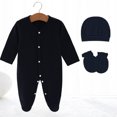 thumbnail image 2 of Dakiuu Baby Cotton Footed Sleeper 3 Piece Layette Set with Hat and Scratch Mittens 0 to 6 Months, 2 of 6