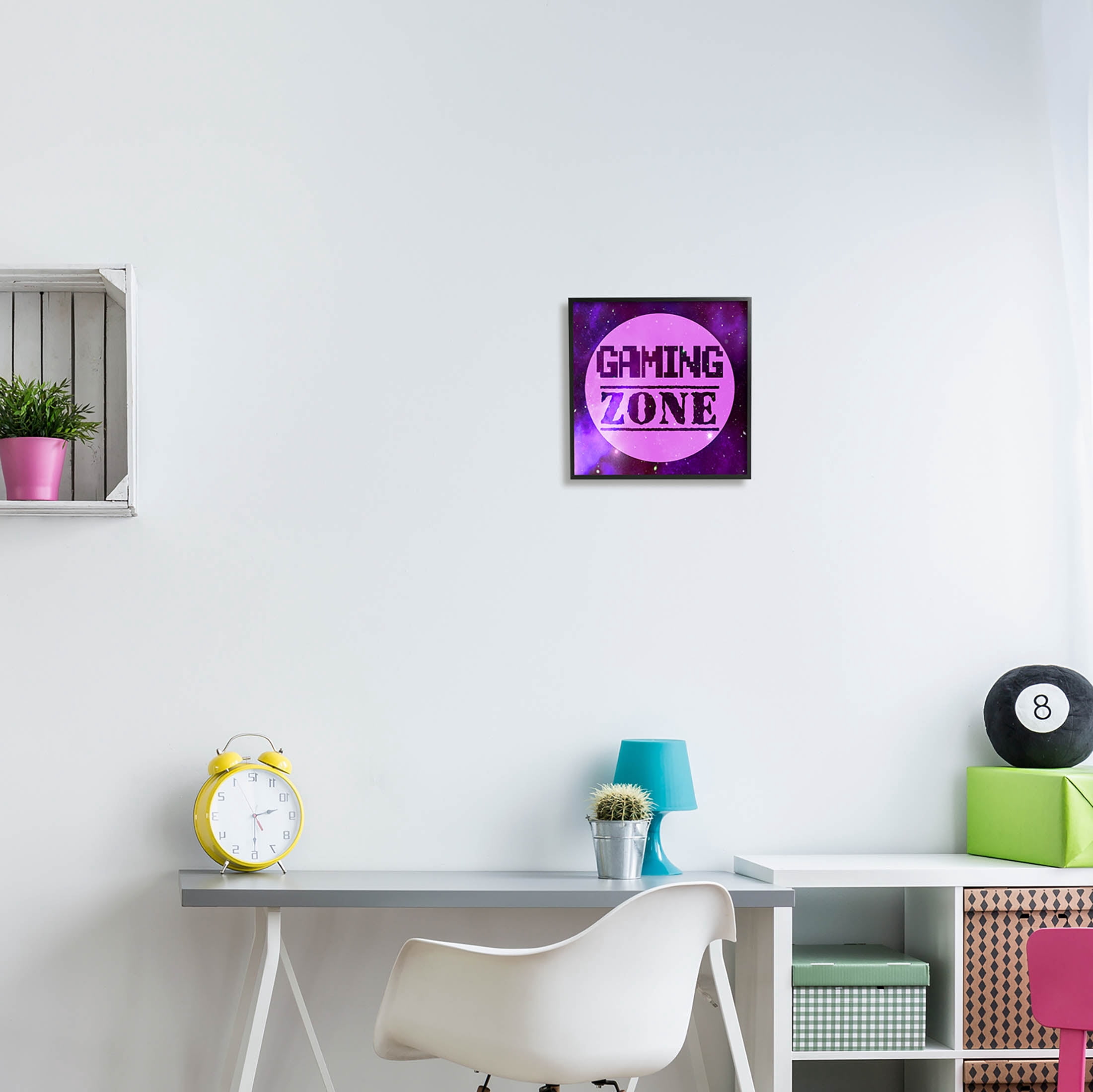 Stupell Industries Gaming Zone Night Sky Graphic Art Black Framed Art Print Wall Art, Design by Marcus Prime