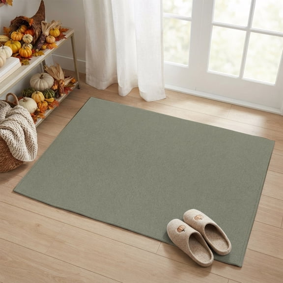 Rectangle Area Rug 2x3ft,Minimalist Sage Green Washable Carpet Non-Slip Runner Accent Rugs Indoor Floor Mat for Bedroom Living Room Decor,Modern Art