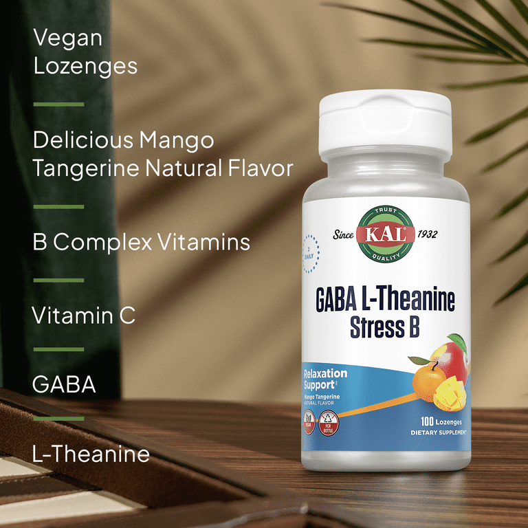 KAL GABA L-Theanine Stress B Lozenge | Pure Daily Supplement