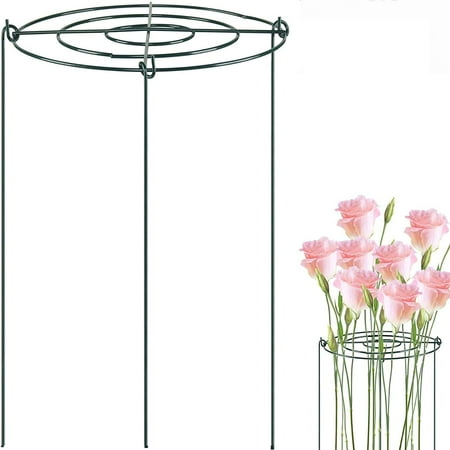Tingyuan Peony Cages and Supports Grow Through Plant Supports Ring Hoop with 3 Legs, Pack of 3