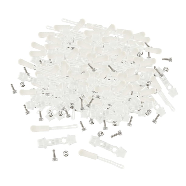 Kit de reparación de cremalleras de 200 piezas. Tiradores y cabezales de cremallera. No requiere costura. Repuesto reutilizable. Blanco