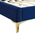 thumbnail image 6 of Tufted Platform Bed Frame, Twin Size, Velvet, Blue Navy, Modern Contemporary Urban Design, Bedroom Master Guest Suite, 6 of 10