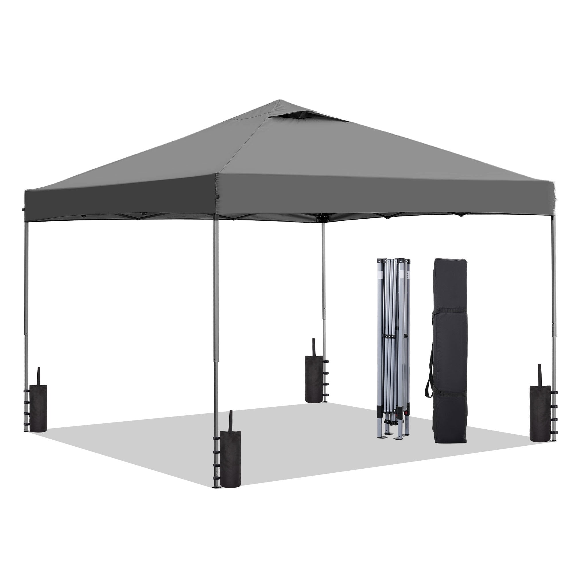 Outdoor Basic 10x10 Pop-Up Canopy with Sandbags, Gray photo 1