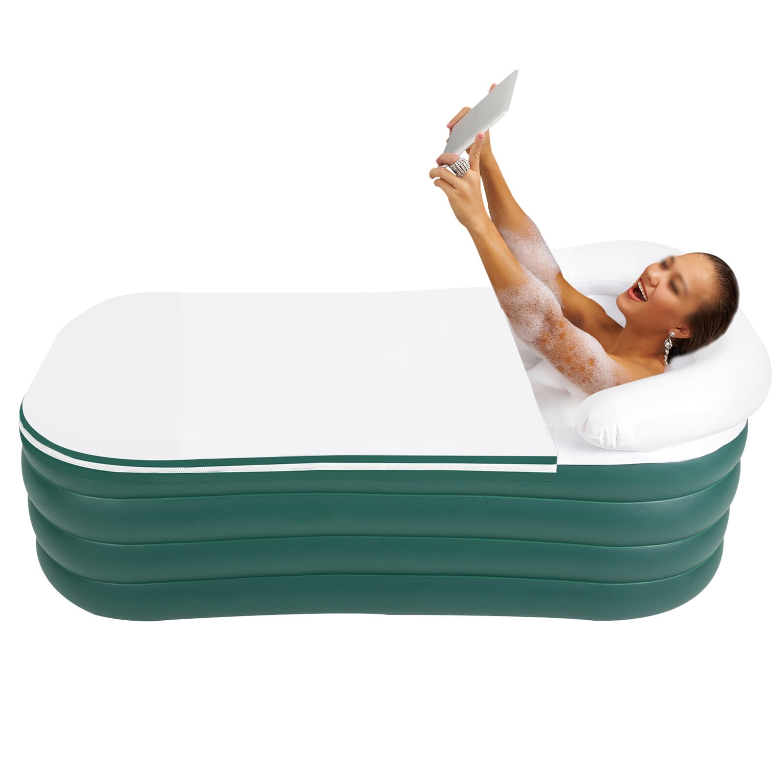 Spa Adult Bath Tub Inflatable Bathtub Hot Water Bath w/ Electric Air Bump Green