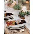 thumbnail image 5 of Fall Maple Leaves Cloth Napkins Set of 4 Reusable Dinner Napkins, Happy Thanksgiving Pumpkins Autumn Black Cocktail Napkin Washable Table Napkins for Wedding/Holiday Party/Baby Shower 20"x20", 5 of 7
