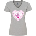 thumbnail image 3 of Inktastic Gigi Pink Valentine Hearts Women's V-Neck T-Shirt, 3 of 5