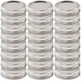 thumbnail image 1 of czcpp-24 Sets Regular Mouth Mason Jar Lids and Rings, Reuseable Metal Mason Jar Canning with Silicone Gasket Lids Fits Ball, Kerr & More Jars(24 Lids&24 Rings, 70mm/ 2.75", Silver), 1 of 4