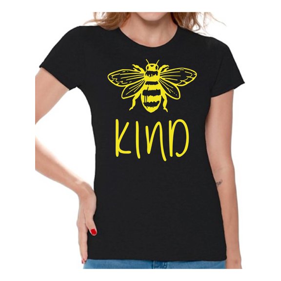 Bee Shirt Funny Sleep Shirt Graphic Women Tees Novelty T-Shirt for Women Be Kind Shirts Bee Kind Tshirt Humor Tees