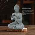 thumbnail image 4 of Pequeña Estatua de Buda de Piedra Arenisca Verde, Figura decorativa adecuada para oficina, Sala de Meditación, Pecera, 4 of 7