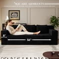 thumbnail image 5 of Muumblus 71" Boneless Sofa with Square Arms, Living Room Upholstered Deep Seat Couch with Pocket, Black Corduroy, 5 of 8
