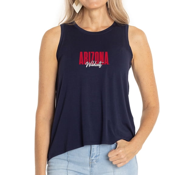 Women's Navy Arizona Wildcats A-Line Hannah High Neck Tank Top