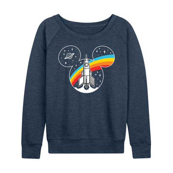 Mickey & Friends - Mickey Head Retro Space - Women's Lightweight French Terry Long Sleeve Shirt