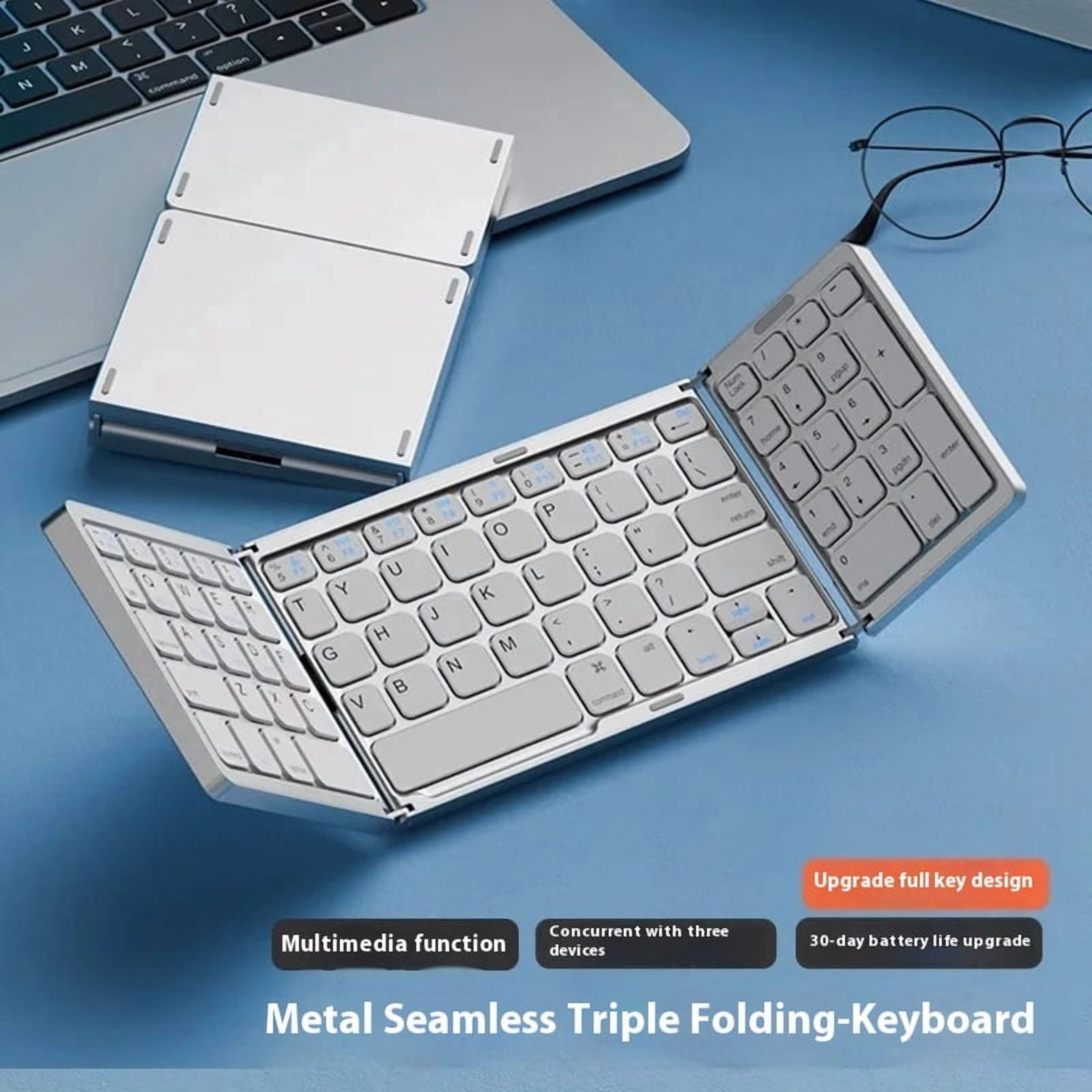 foldable touchpad Keyboard Folding Bluetooth keyboard with  Wireless keyboard and mouse number portable keyboard phone touch pa