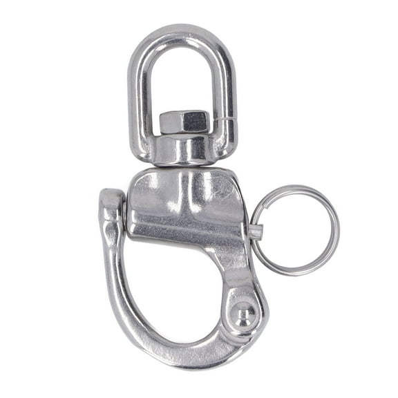 360 Degree Rotation Snap Shackle Stainless Steel Swivel Eye Snap Shackle Quick Release Marine Swivel Shackle for Sailboat Spinnaker Halyard Boat