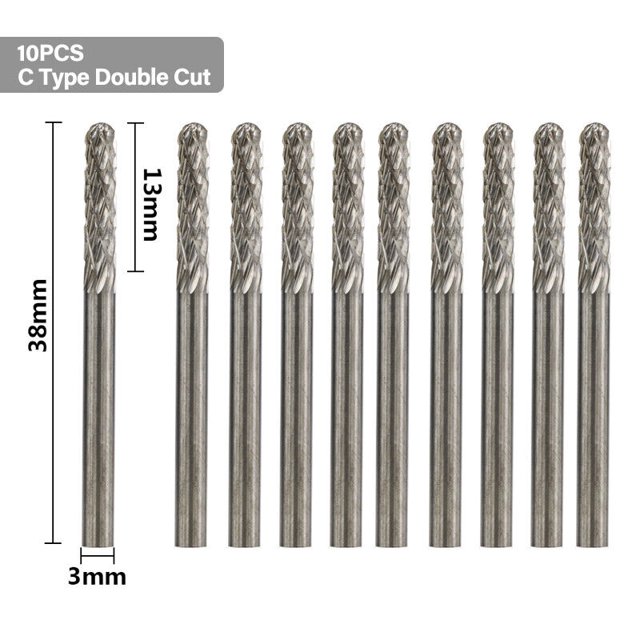 10 unidades. Fresa de carburo sólido, fresa de carburo de tungsteno, fresa de extremo de 3mm
