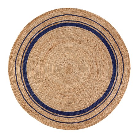 Four Jute - Kerala Midnight Blue Jute Rug 4' Round