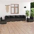 thumbnail image 2 of vidaXL 6 Piece Patio Lounge Set with Cushions Poly Rattan Gray, 2 of 9