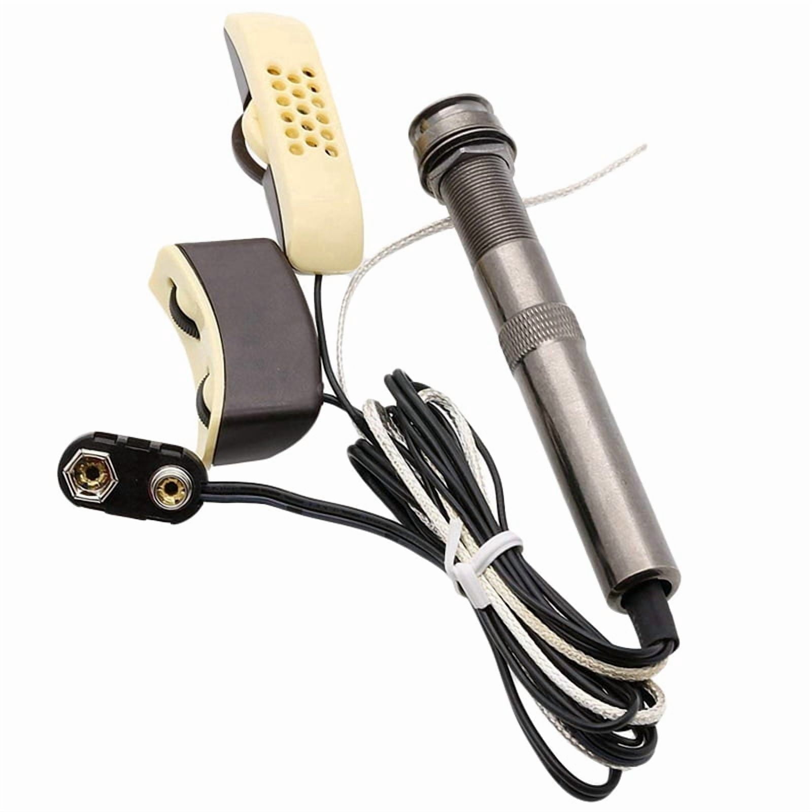 3X Guitar Pickup A-202 Guitar Equalizer Piezo Pickup Amplifier Tuner with 6.35Mm Output Jack (with Microphone)