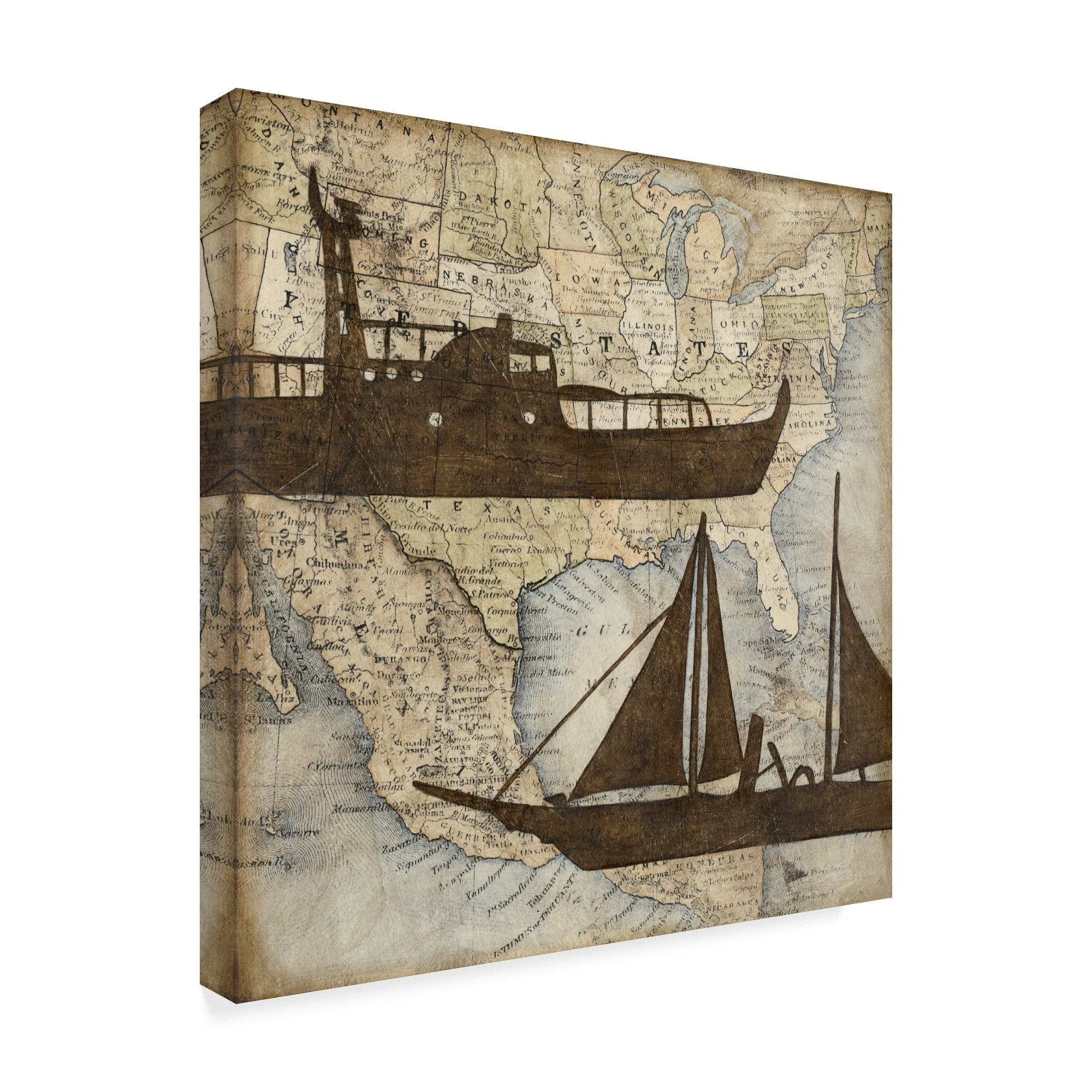 Trademark Fine Art 'Travel Silhouette III' Canvas Art by Megan Meagher