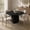 Black embossed, variant on 47 Inch Round Dining Table for 4-6 People, Modern Circle Kitchen Table with 1.18” Thick Top and Sturdy Square Pedestal Base for Small Spaces, Dining Room Table Only