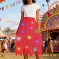 thumbnail image 2 of XIAONU Light Up Illuminated Skirt For Women Tiered Asymmetrical Hem Sheer Skirt Glowing Festival Performance Skirts, 2 of 4