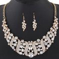 thumbnail image 7 of Ayyufe Women Rhinestone Spiral Bib Necklace Hook Earrings Statement Party Set, 7 of 7