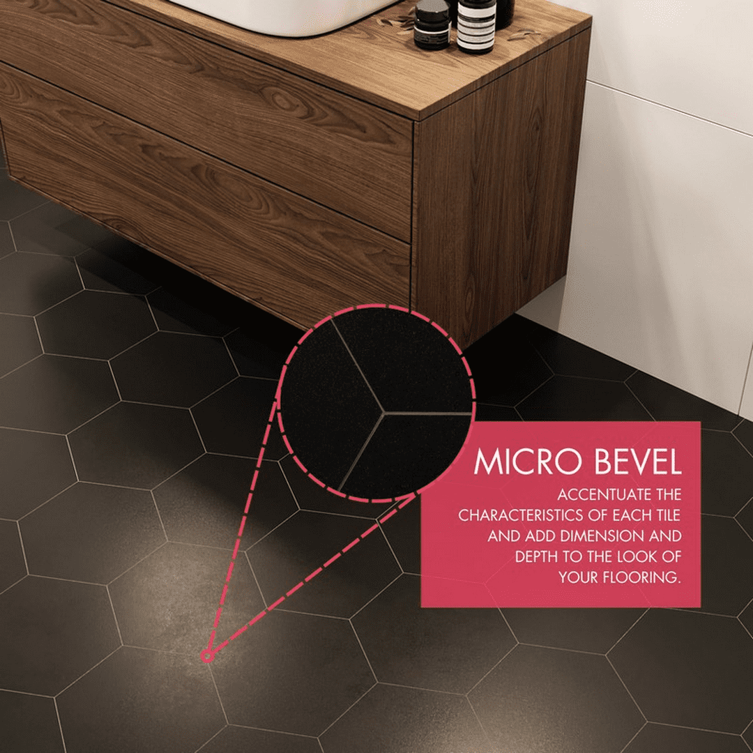 BaseCore HEX Black 12 MIL x 5.75 in. W Waterproof Peel and Stick Vinyl Plank Sample